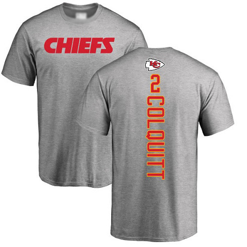 Men Kansas City Chiefs #2 Colquitt Dustin Ash Backer TShirt->nfl t-shirts->Sports Accessory